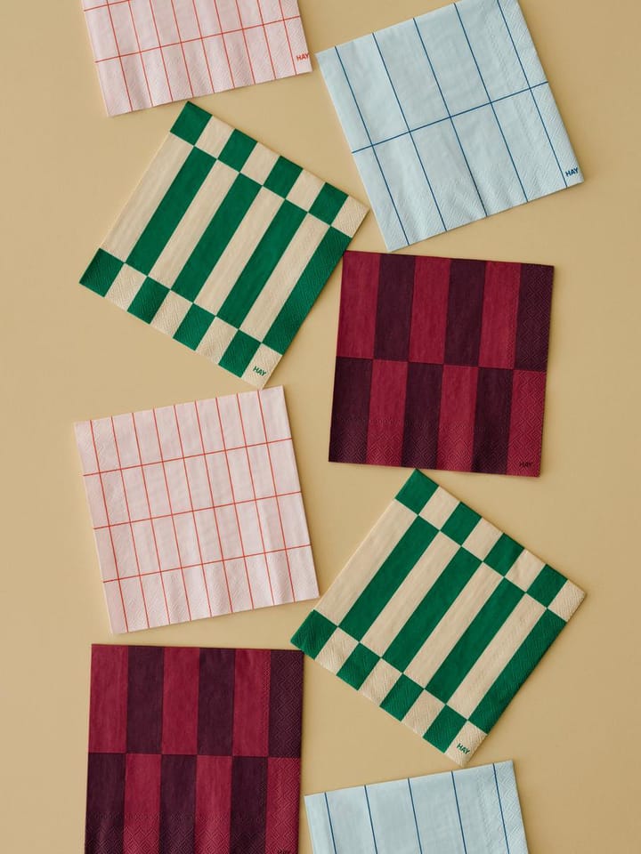 Pattern Dinner lautasliina 40x40 cm 20-pakkaus, Dinner green-dark green HAY
