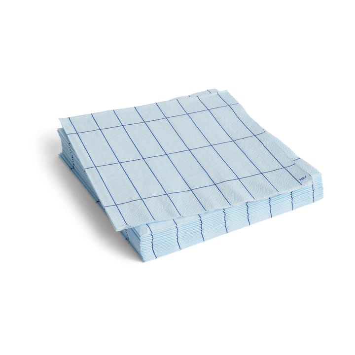 Pattern Dinner lautasliina 40x40 cm 20-pakkaus - Light blue-blue grid - HAY