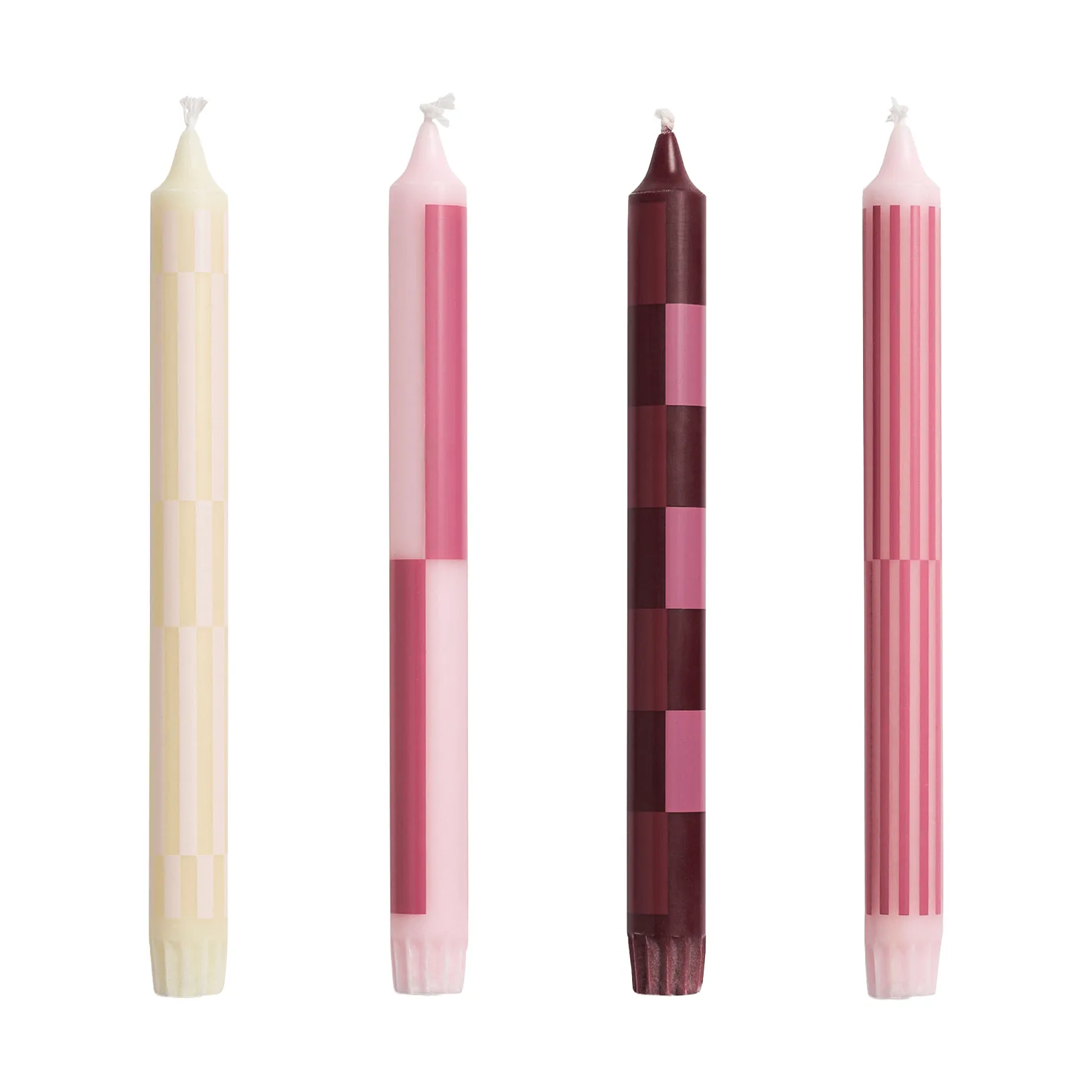 Pattern kynttiläsekoitus 4-pack, Pink-bordeaux HAY