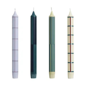 Pattern kynttiläsekoitus 4-pack - Vihreä–hopea - HAY