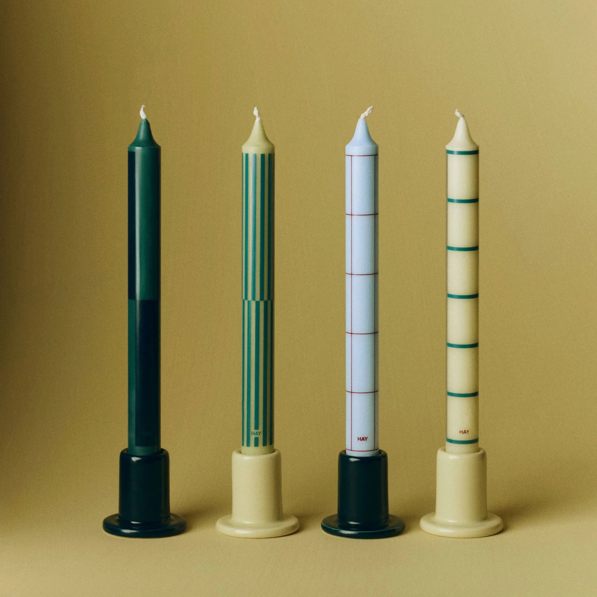 Pattern kynttiläsekoitus 4-pack, Vihreä–hopea HAY