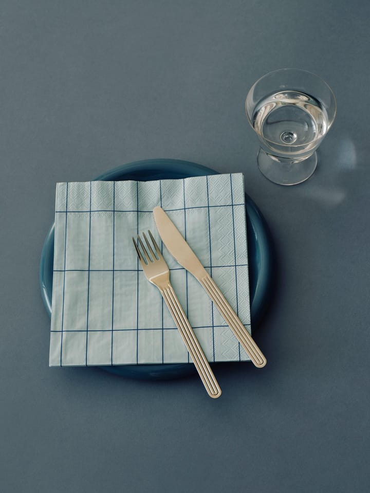 Pattern Lunch lautasliina 33x33 cm 20-pakkaus, Light blue-blue grid HAY