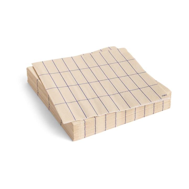 Pattern Lunch lautasliina 33x33 cm 20-pakkaus - Off white-blue grid - HAY