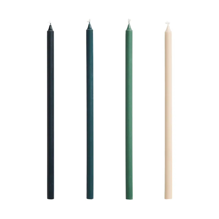 Slim kynttilä, 4-pack - Green-tummanvihreä - HAY