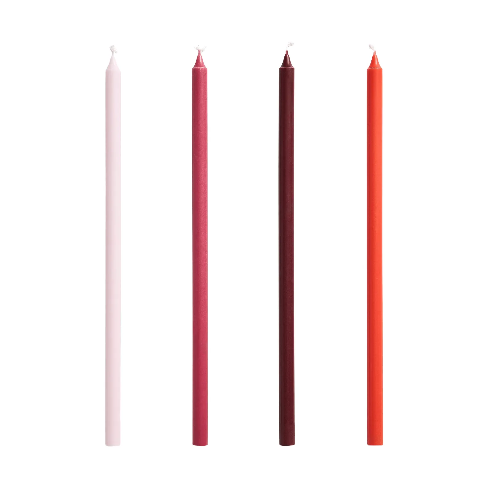 Slim kynttilä, 4-pack, Pink-red HAY