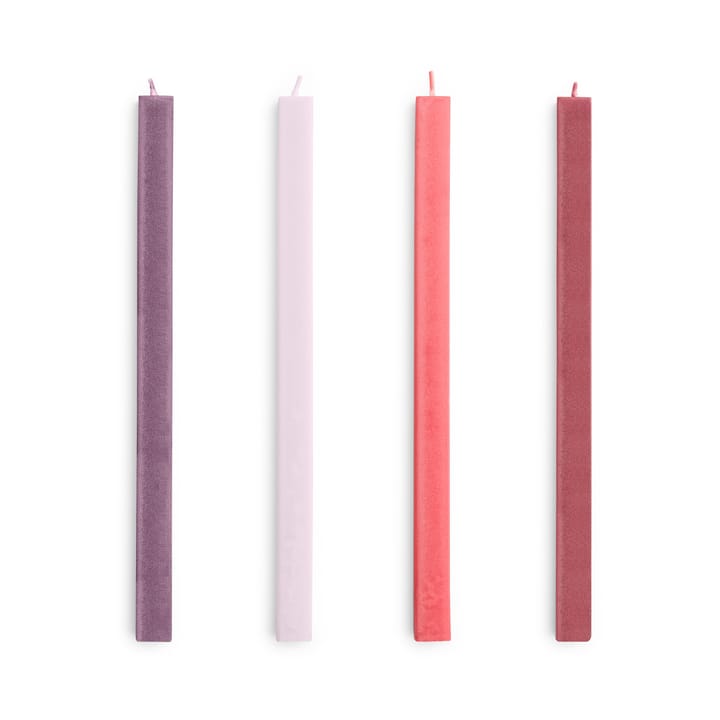 Square Candle kynttilä mix 4-pack - Reds-bordeaux. - HAY