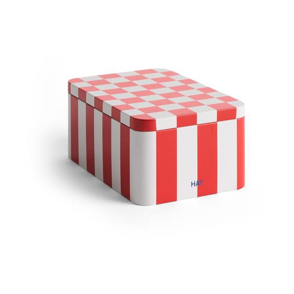 Tin Container säilytyspurkki small - Red-off white - HAY