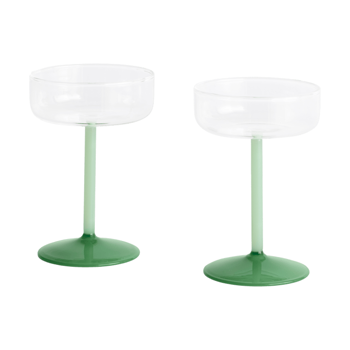 Tint coupe lasi 20 cl 2-pakkaus - Clear-jade light green-jade dark green - HAY