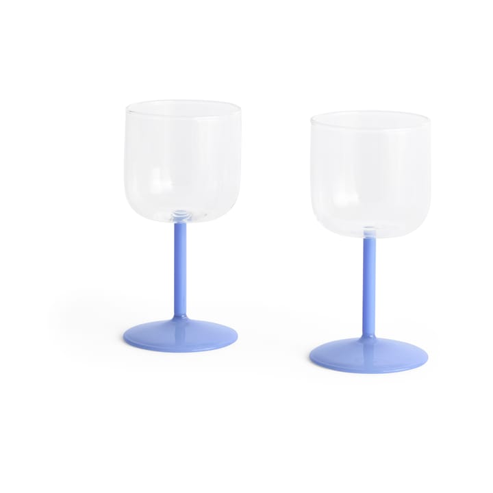 Tint viinilasi 25 cl 2-pack - Clear-jade light blue - HAY
