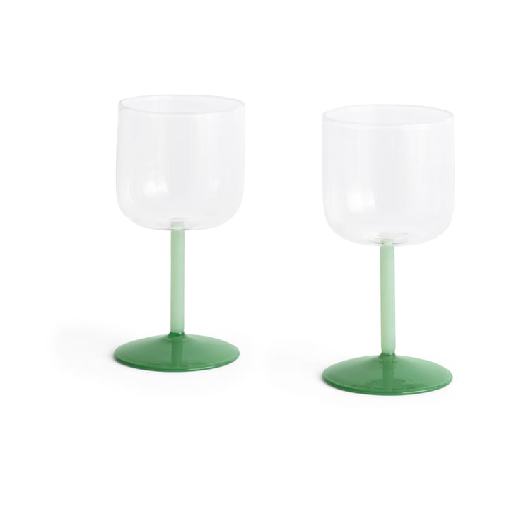 Tint viinilasi 25 cl 2-pack - Clear-jade light green-jade dark green - HAY