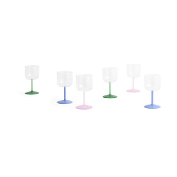 Tint viinilasi 25 cl 2-pack - Vihreä-vaaleanpunainen - HAY