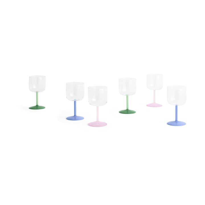 Tint viinilasi 25 cl 2-pack, Vihreä-vaaleanpunainen HAY