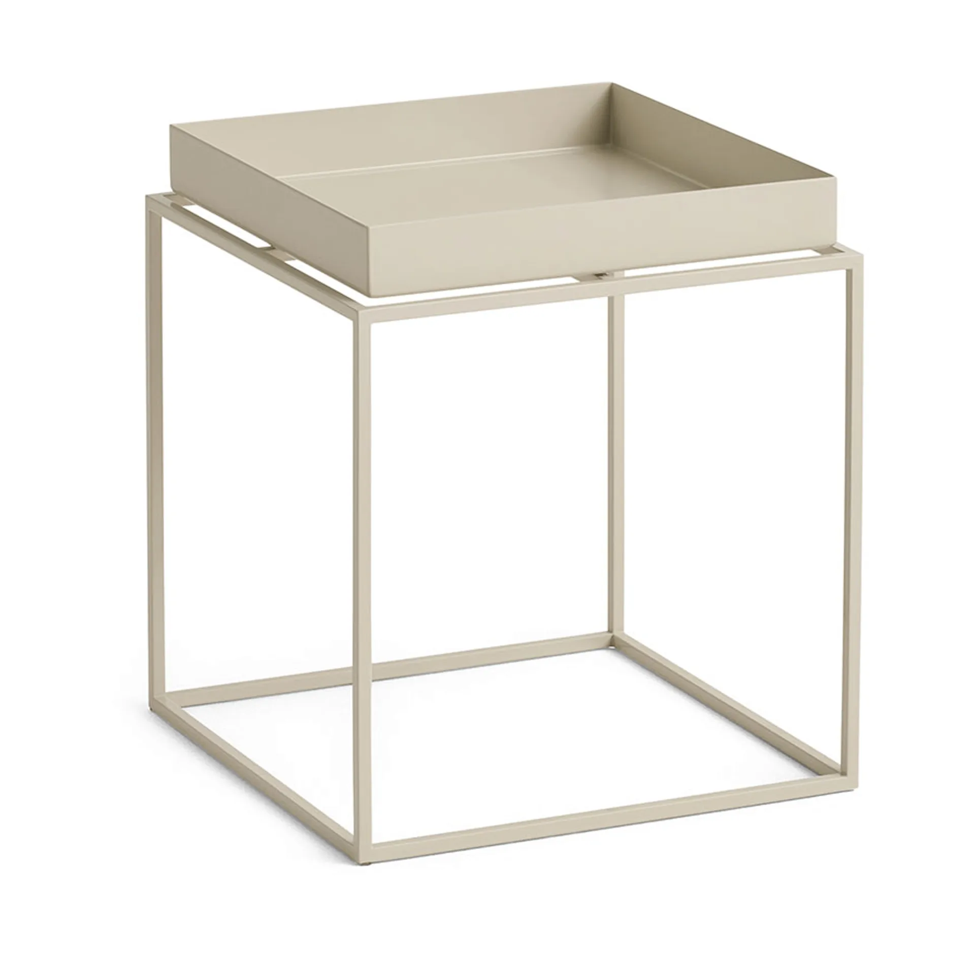 HAY Tray Table keskikokoinen tarjoilupöytä Lämmin beige, 30x30x34 cm