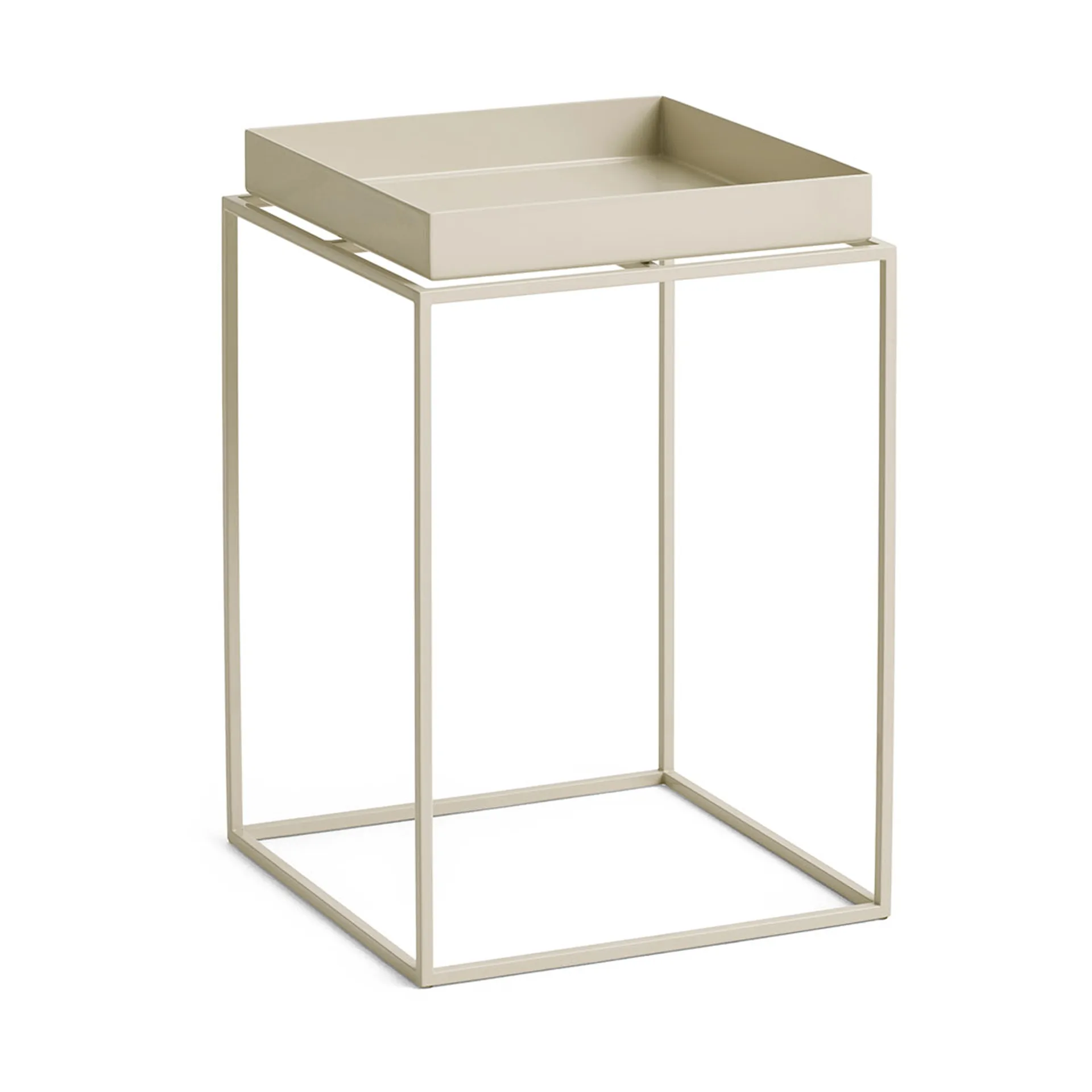 HAY Tray Table keskikokoinen tarjoilupöytä Lämmin beige, 30x30x44 cm