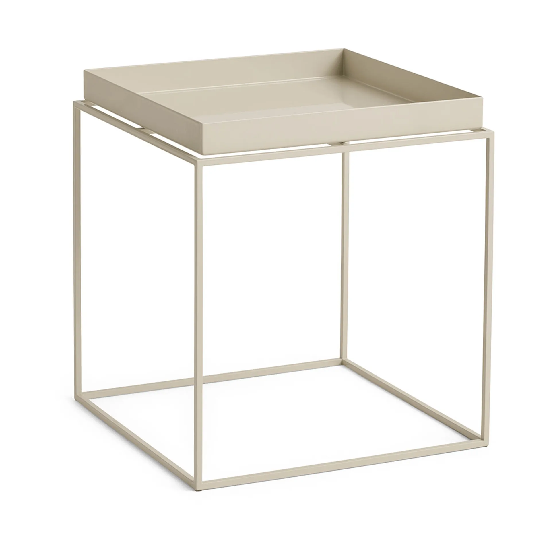 HAY Tray Table keskikokoinen tarjoilupöytä Lämmin beige, 40x40x44 cm