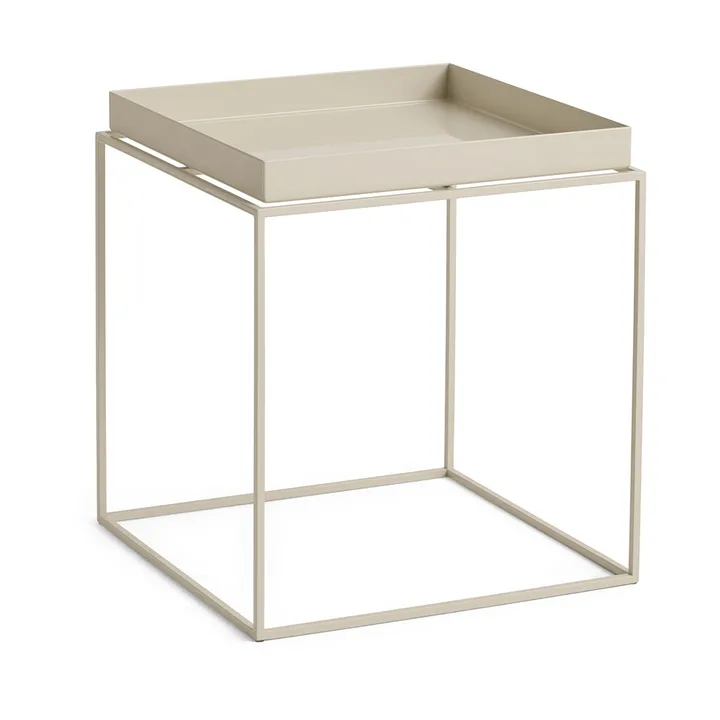 Tray Table keskikokoinen tarjoilupöytä - Lämmin beige, 40x40x44 cm - HAY