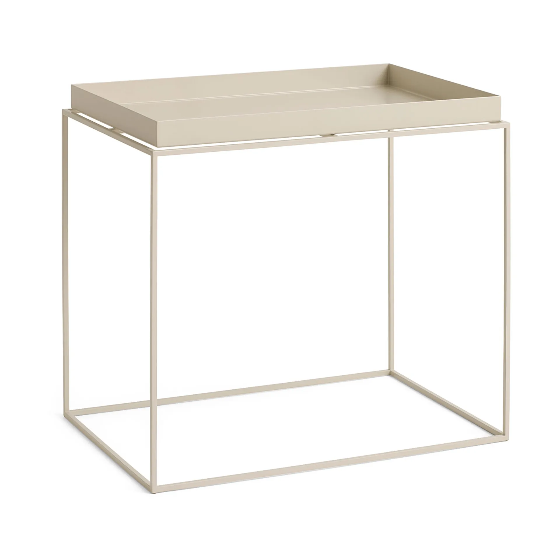 HAY Tray Table keskikokoinen tarjoilupöytä Lämmin beige, 40x60x54 cm