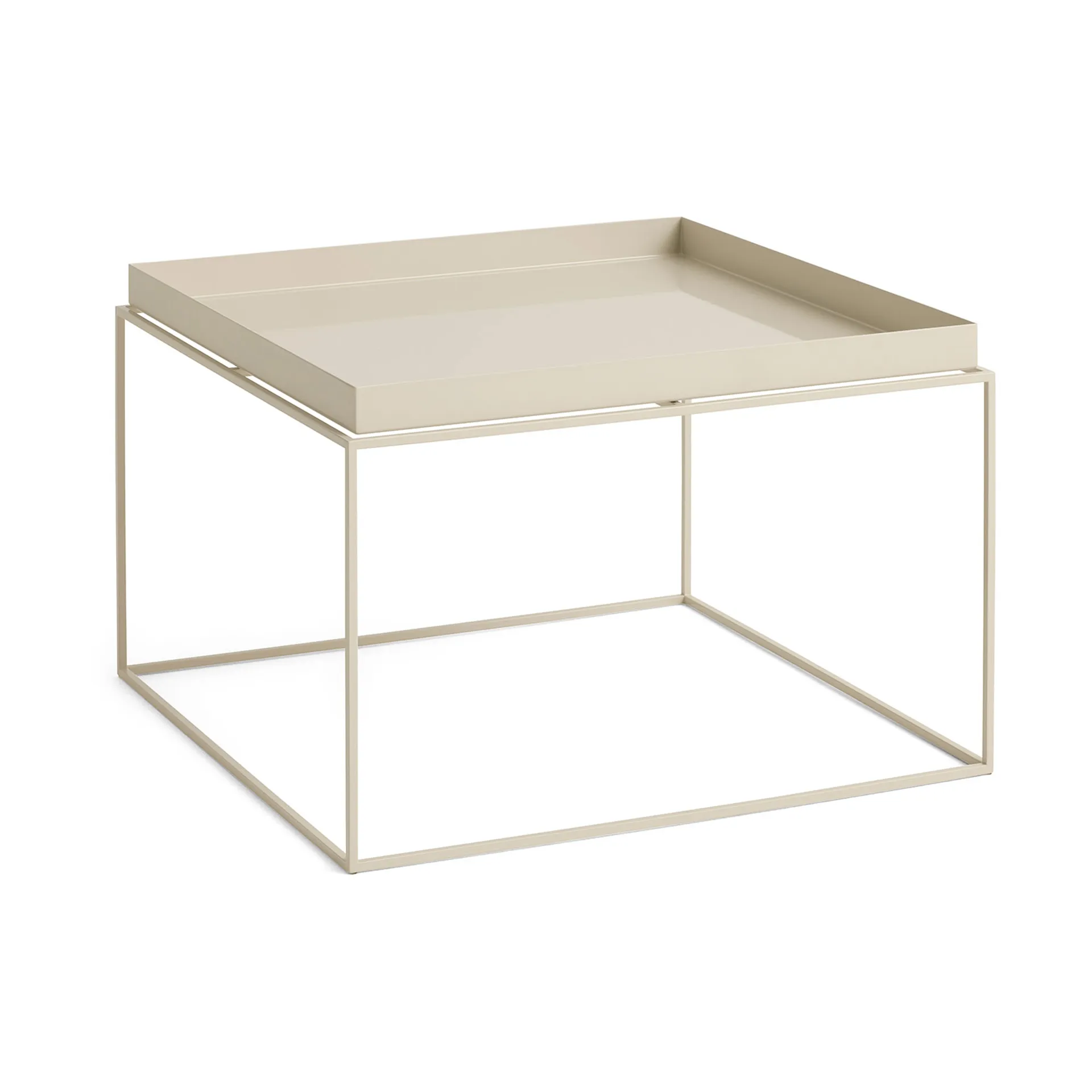 HAY Tray Table keskikokoinen tarjoilupöytä Lämmin beige, 60x60x39 cm