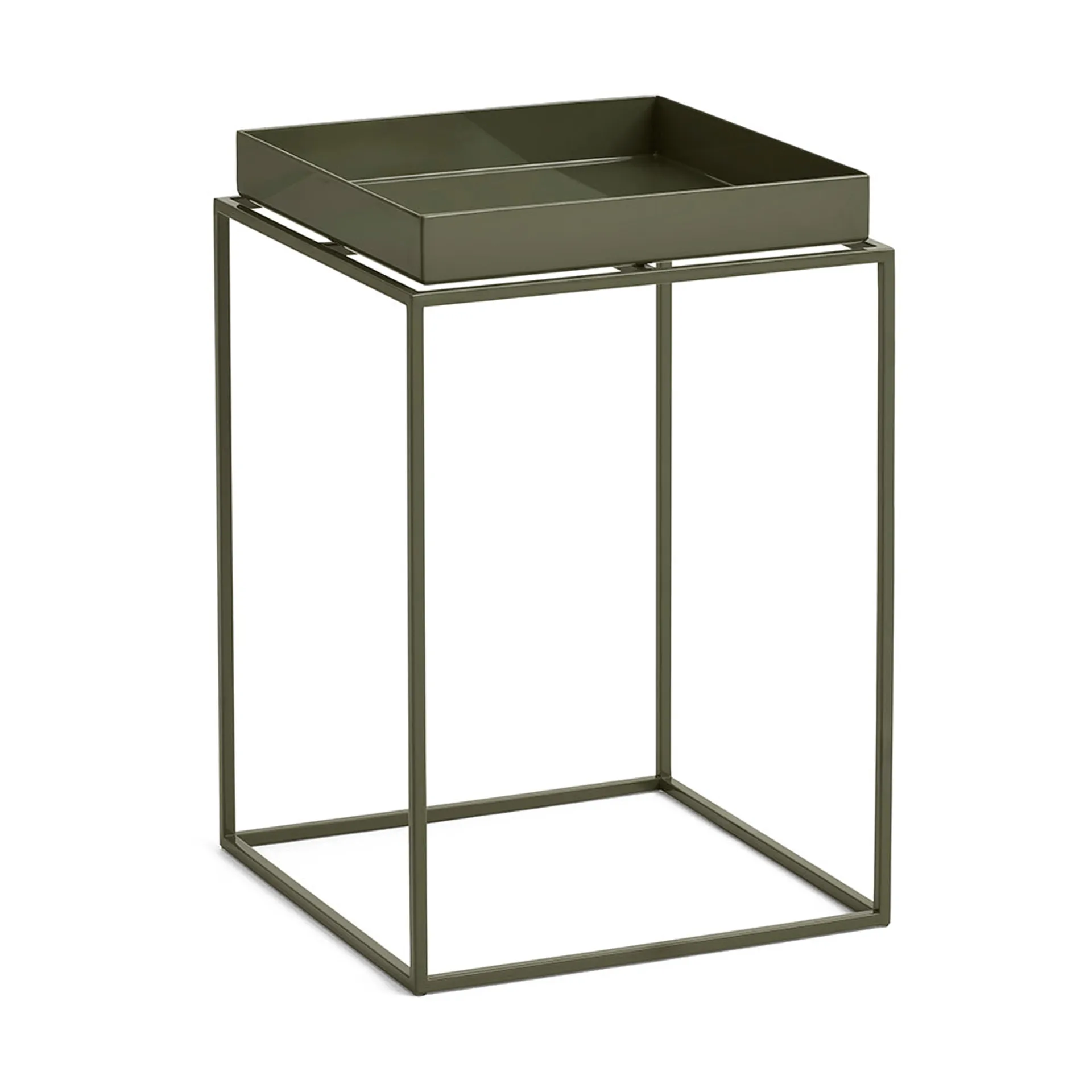 HAY Tray Table keskikokoinen tarjoilupöytä Oliivinvihreä, 30x30x44 cm