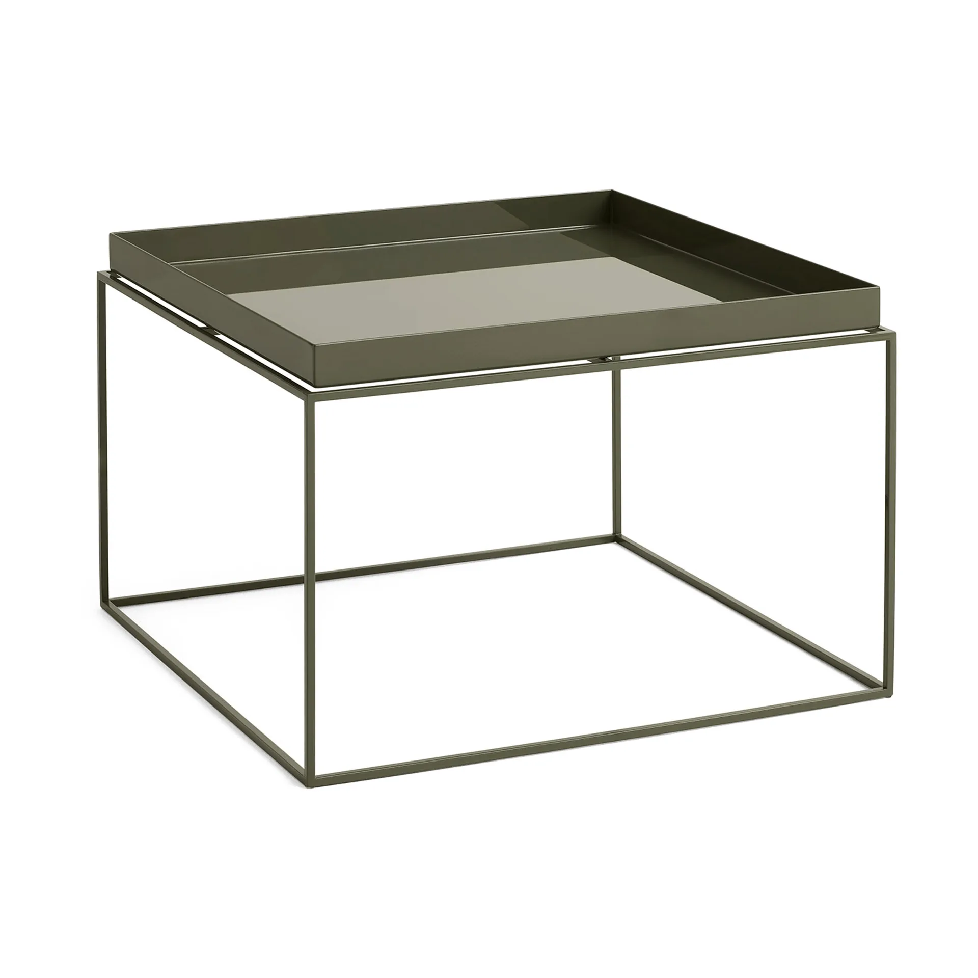 HAY Tray Table keskikokoinen tarjoilupöytä Oliivinvihreä, 60x60x39 cm