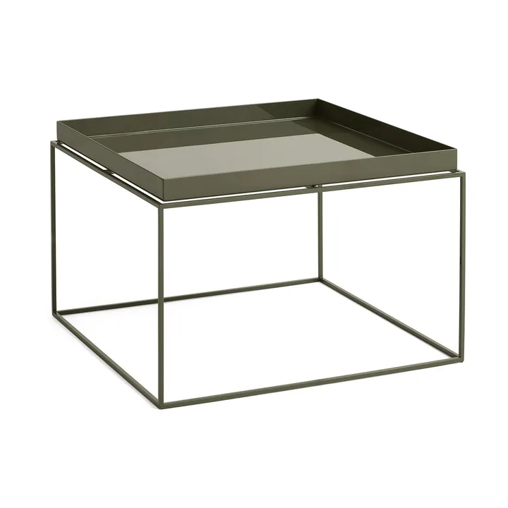 Tray Table keskikokoinen tarjoilupöytä - Oliivinvihreä, 60x60x39 cm - HAY
