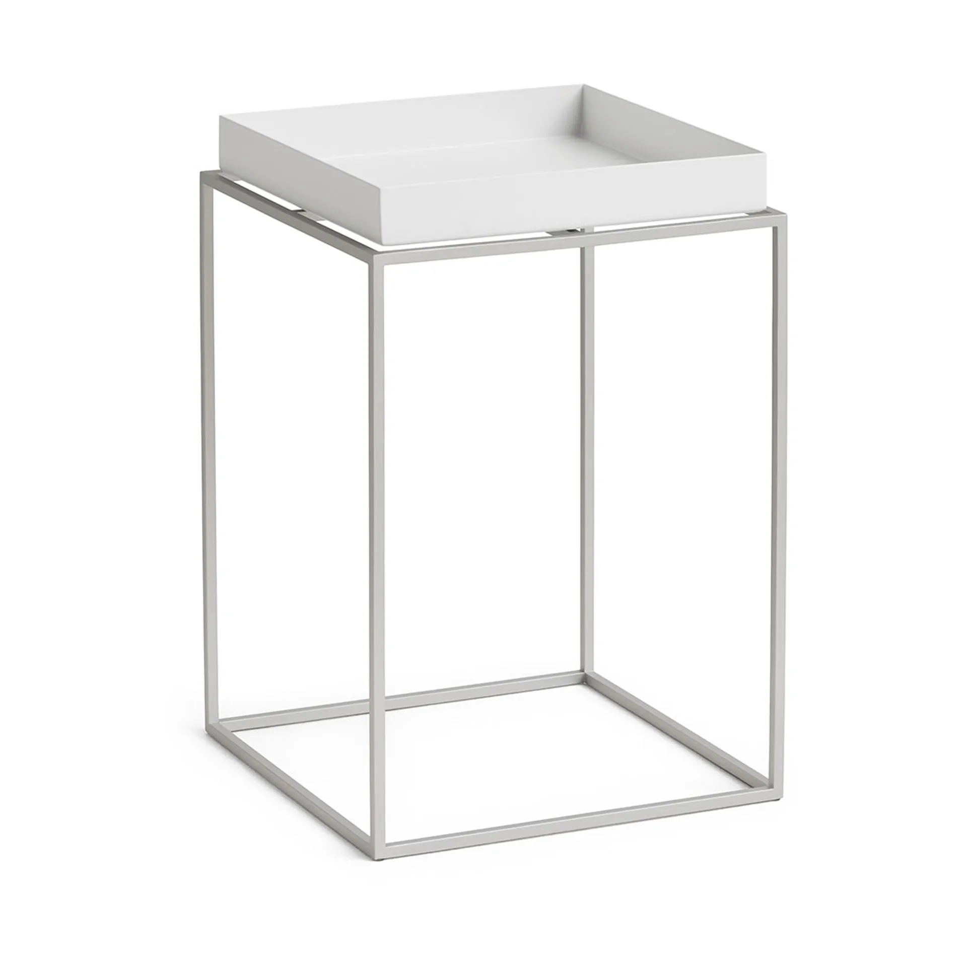 HAY Tray Table keskikokoinen tarjoilupöytä White-silikoni harmaa, 30x30x44 cm