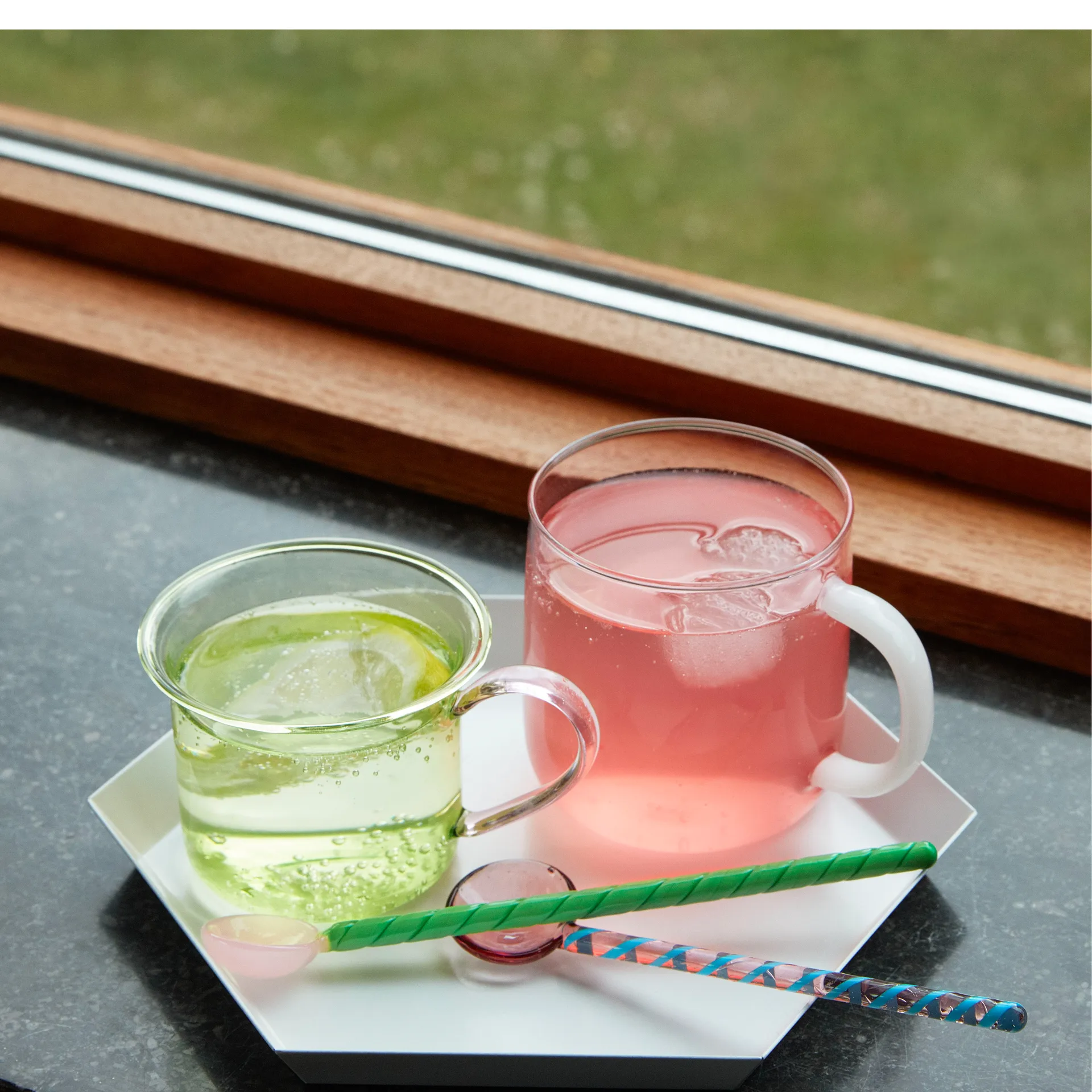 Twist jäätelölusikka 2-pakkaus, Turquoise-light pink HAY