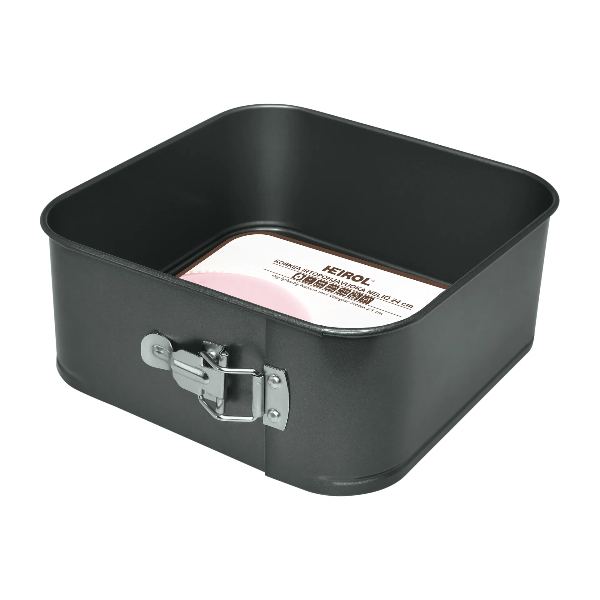 Heirol neliönmuotoinen irtopohjavuoka extrakorkea, 24 x 24 cm Heirol