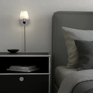 Gil seinälamppu - Kromi opaalilasi - Herstal