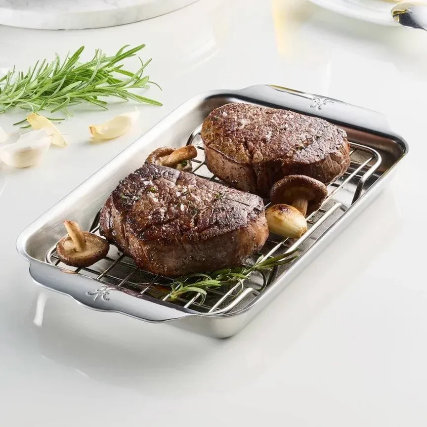 Hestan Ovenbond uunipelti jäähdytysritilällä, Ruostumatonta terästä, 16,8x28,8 cm Hestan