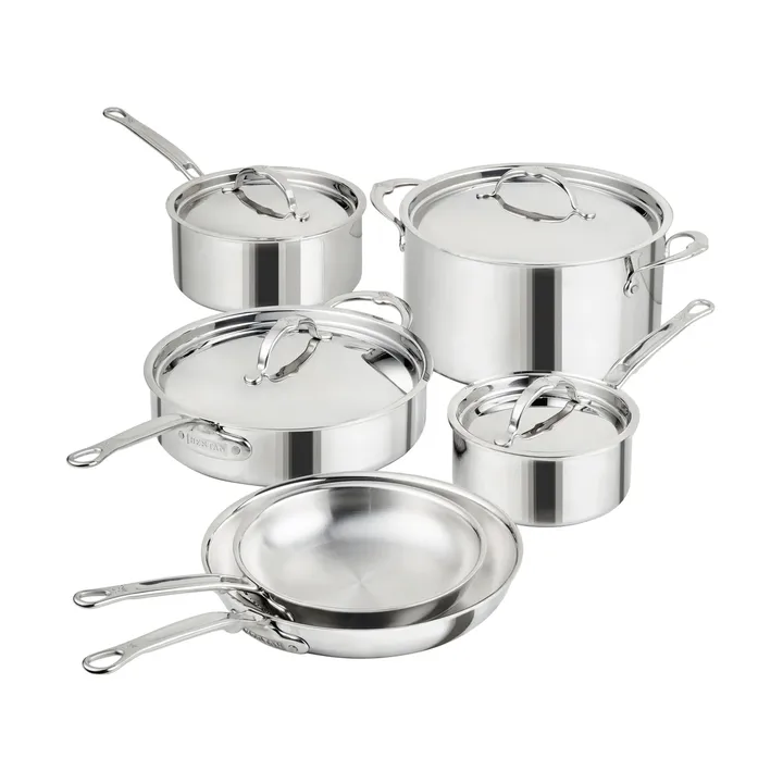 Hestan ProBond Luxe kattila- ja paistinpannusetti - Ruostumaton teräs, 10 osaa - Hestan