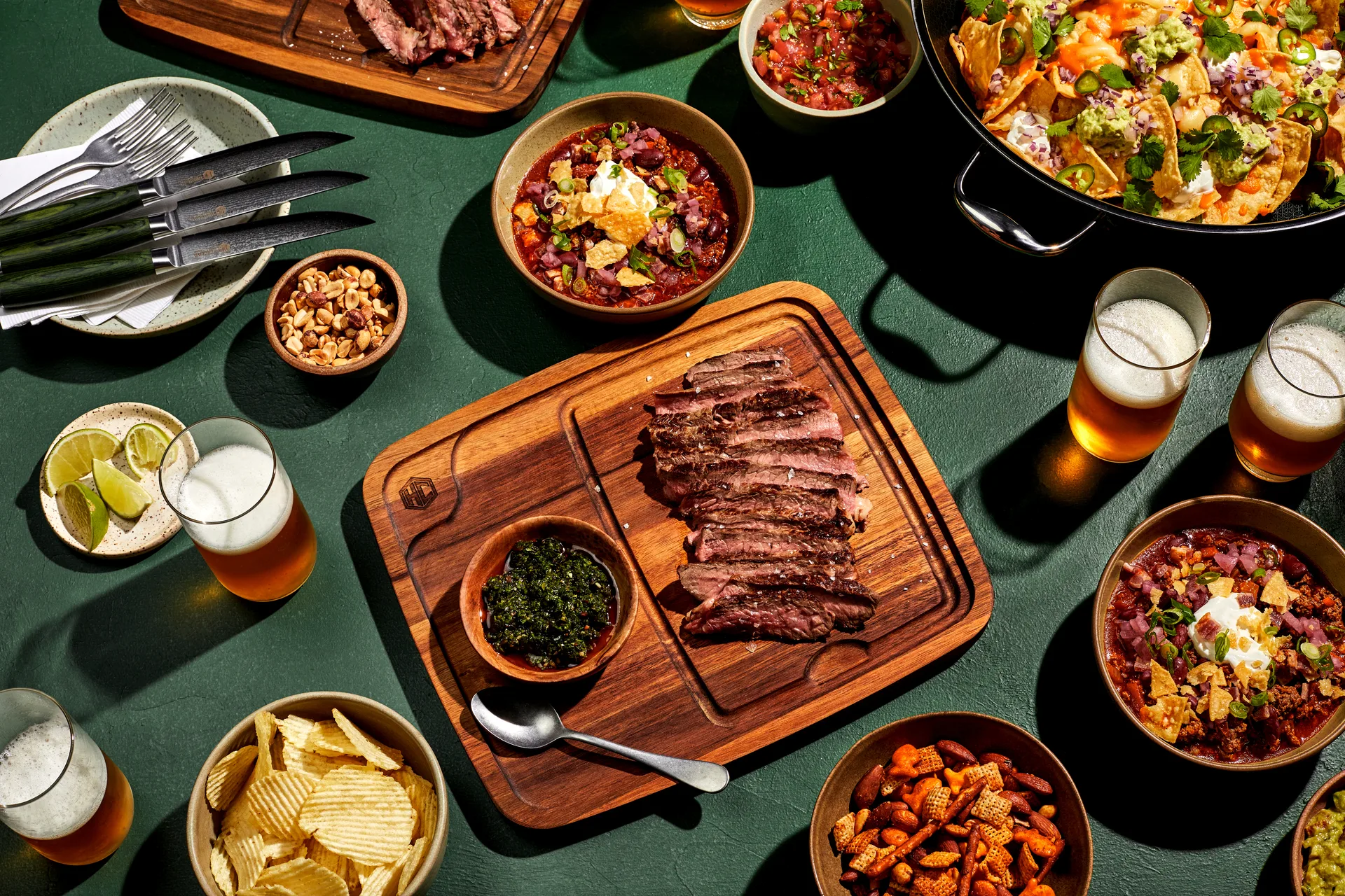 Hexclad Bistecca leikkuulauta/Lautanen 4-pack, Akaasia Hexclad