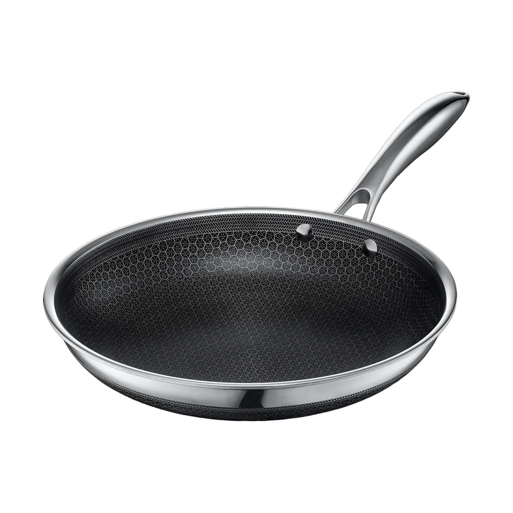 Hexclad Hybrid paistinpannu 26 cm, Ruostumaton teräs-musta Hexclad