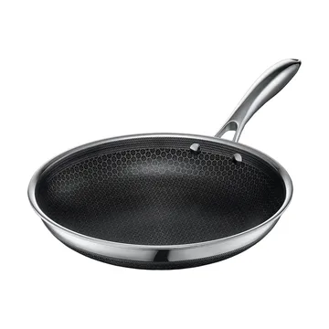 Hexclad Hybrid paistinpannu 26 cm - Ruostumaton teräs-musta - Hexclad