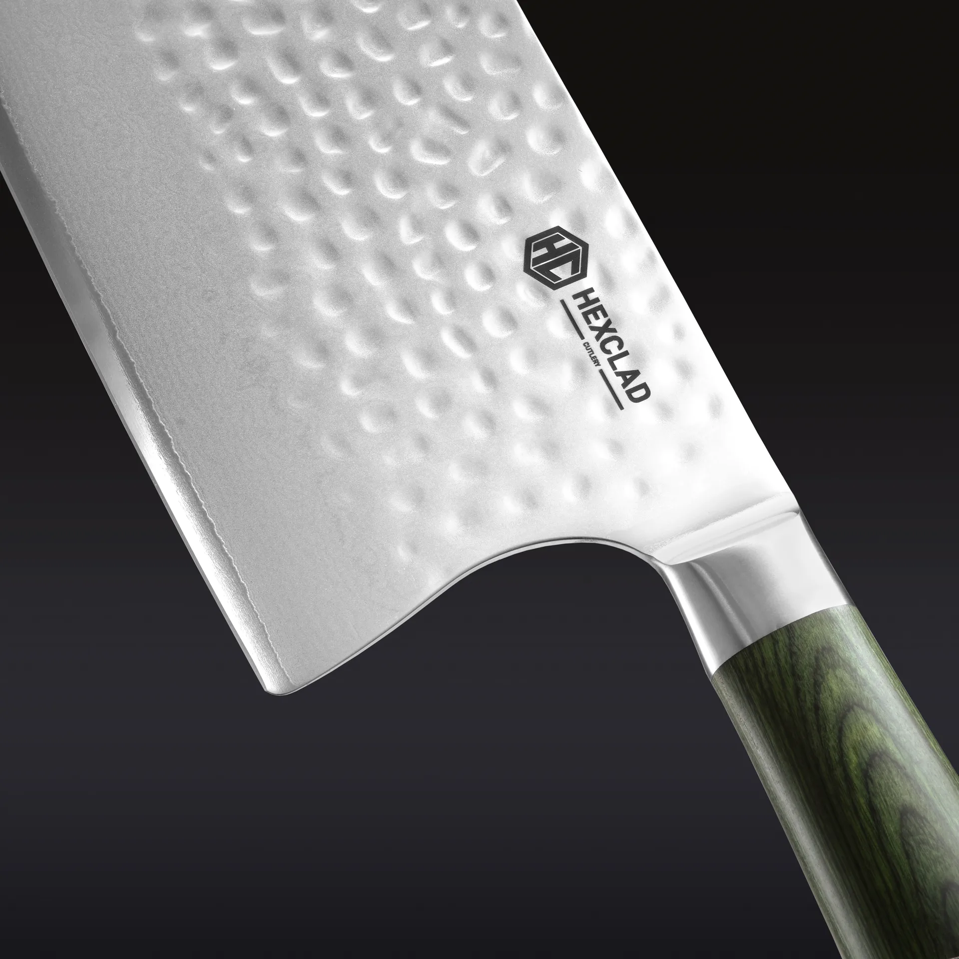 Hexclad kiinalainen kokkiveitsi damaskus 18 cm, Hopea Hexclad
