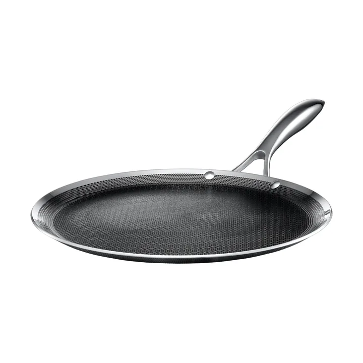 Hexclad paistinpannu hybrid Ø30 cm - Rostfritt stål-musta - Hexclad