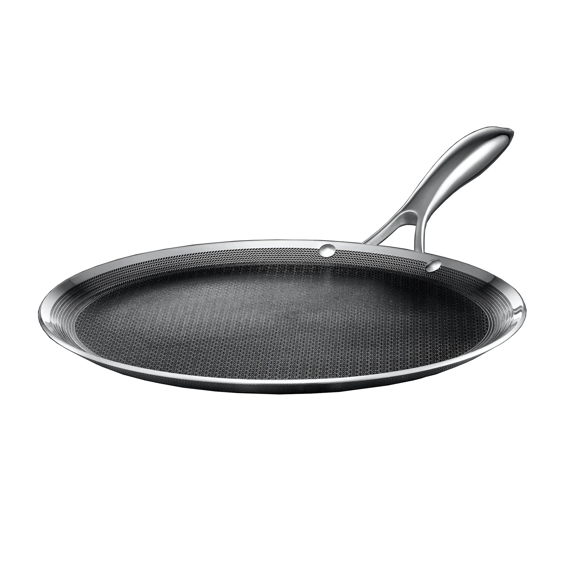 Hexclad paistinpannu hybrid Ø30 cm, Rostfritt stål-musta Hexclad