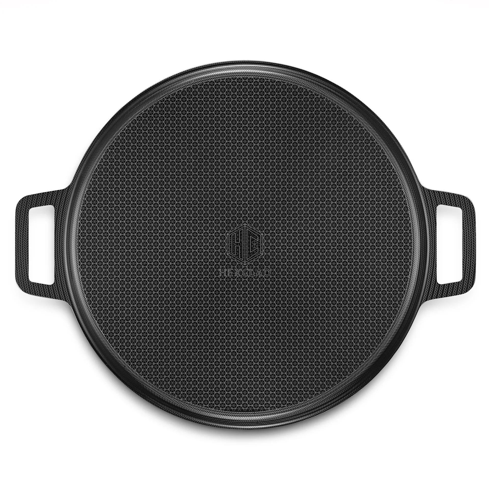 Hexclad pizzateräs pyöreä hybrid Ø35 cm, Ruostumatonta terästä-musta Hexclad