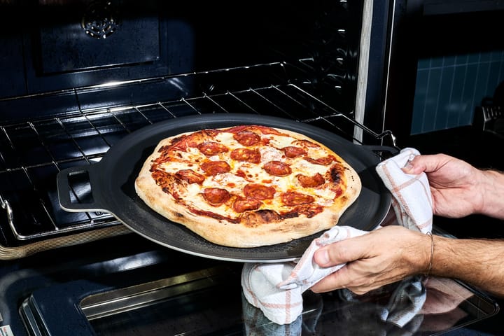 Hexclad pizzateräs pyöreä hybrid Ø35 cm, Ruostumatonta terästä-musta Hexclad