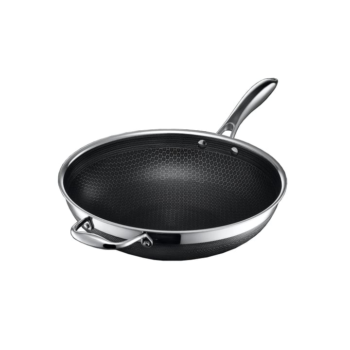 Hexclad wok hybrid Ø30 cm - Ruostumatonta terästä-musta - Hexclad
