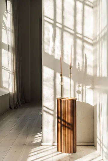 Alba kynttilänjalka 30 cm  - Kiinteä messinki ja lasi - Hilke Collection