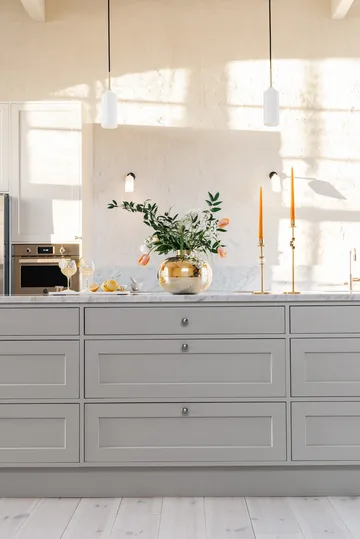 Alba kynttilänjalka 30 cm  - Kiinteä messinki ja lasi - Hilke Collection