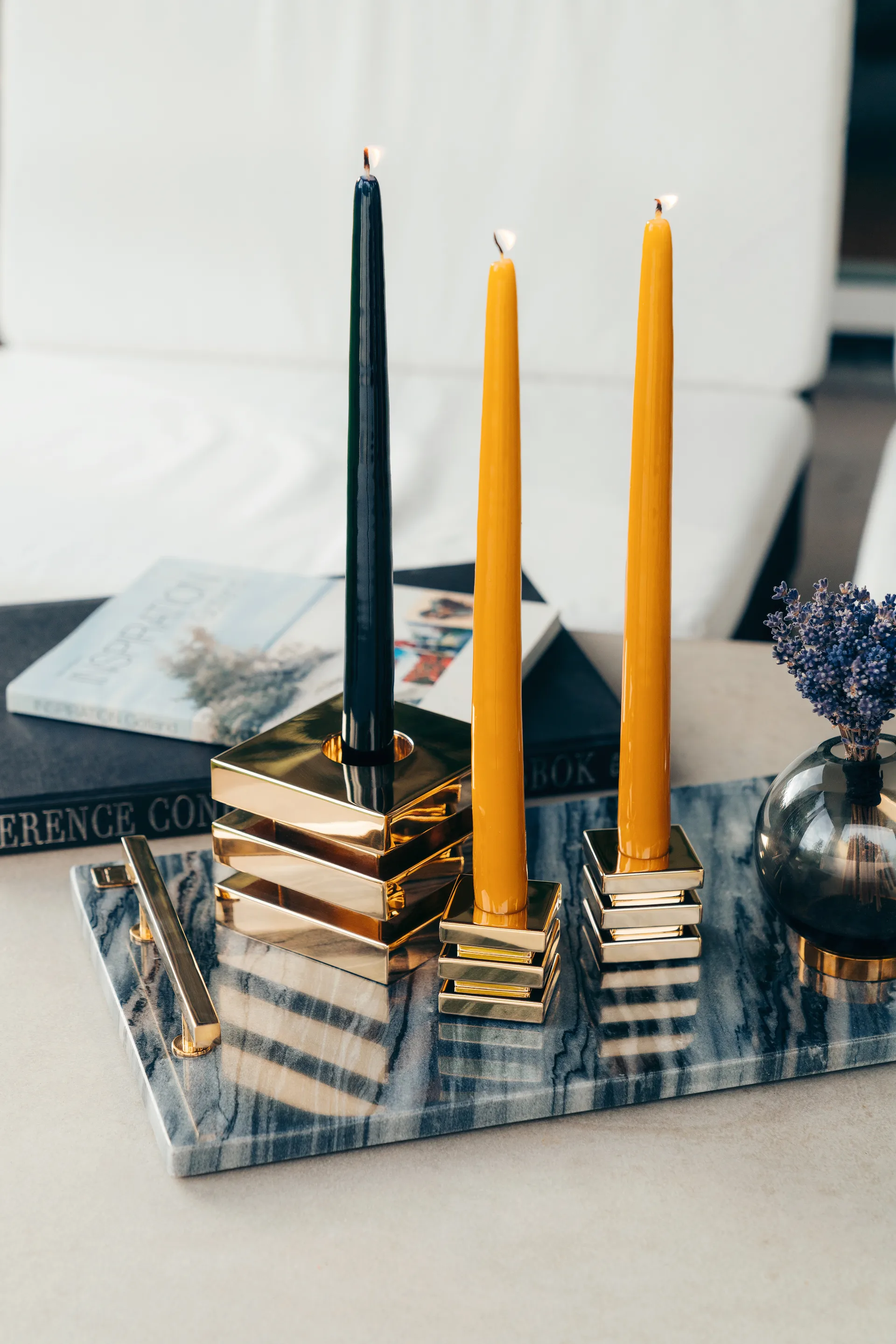 Herrgårdsljus kynttilät 30 cm 6-pakkaus, Musta kiilto Hilke Collection