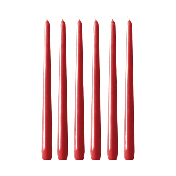 Herrgårdsljus kynttilät 30 cm 6-pakkaus - Punainen kiilto - Hilke Collection