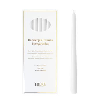 Herrgårdsljus kynttilät 30 cm 6-pakkaus - Valkoinen kiilto - Hilke Collection