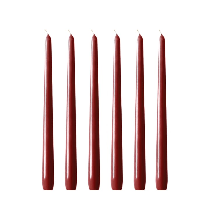 Herrgårdsljus kynttilät 30 cm 6-pakkaus - Viininpunainen kiilto - Hilke Collection