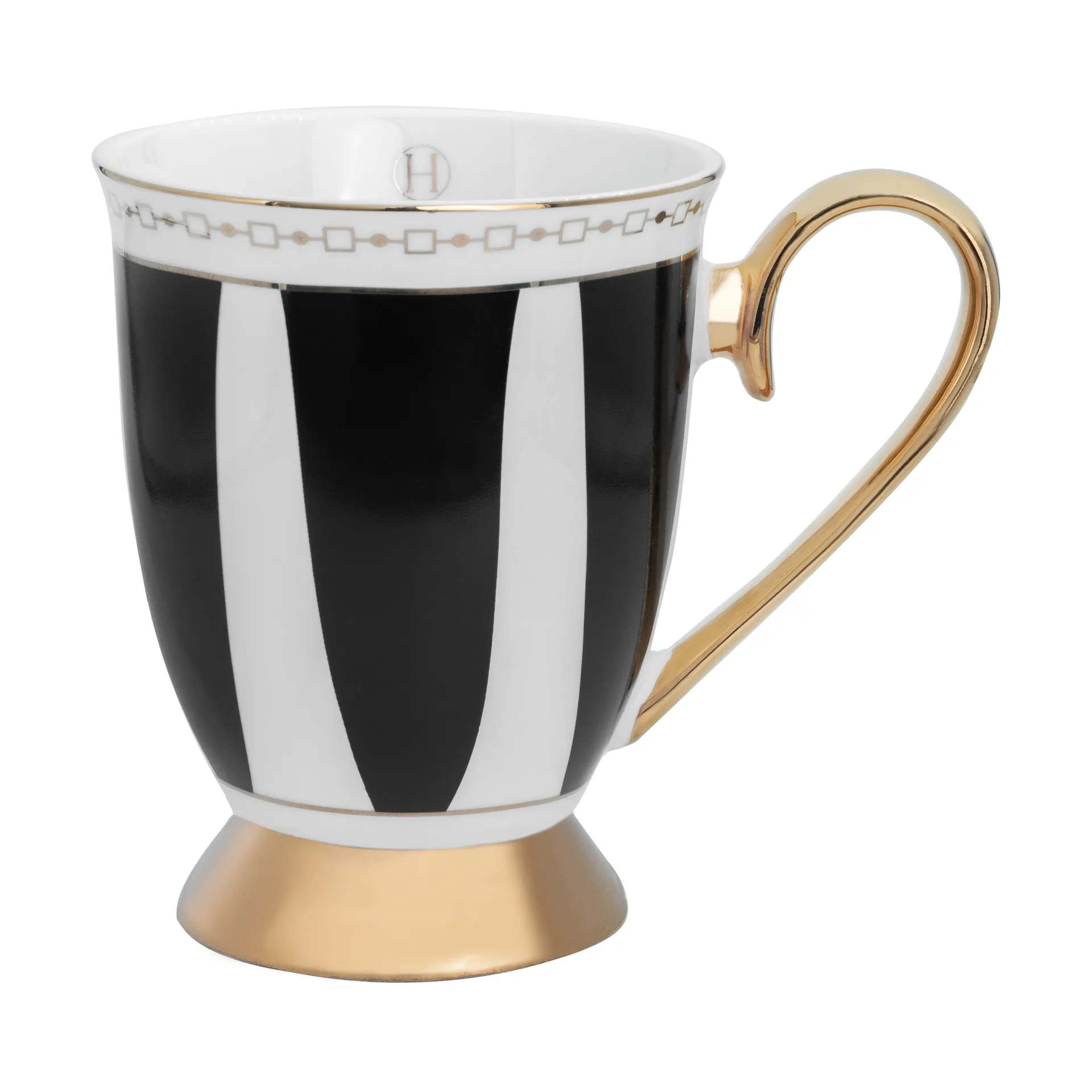 Strisce Nero muki 28 cl, Musta-valkoinen-kulta Hilke Collection