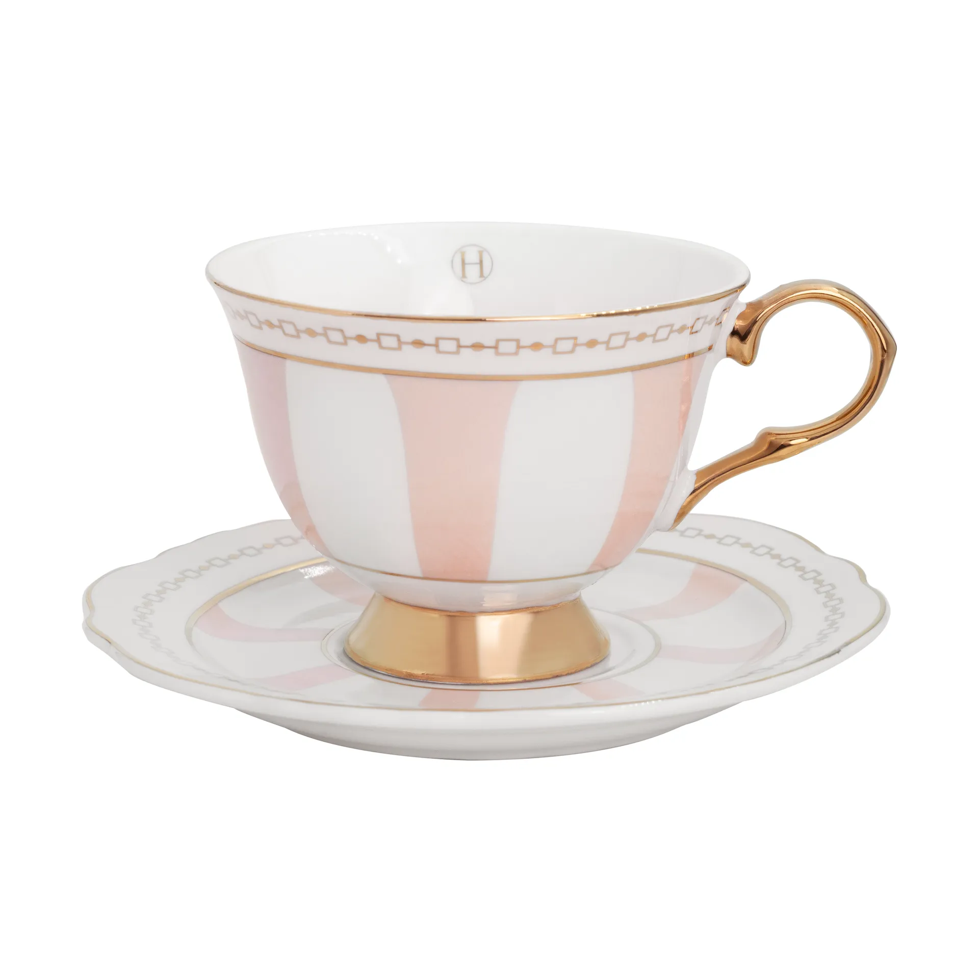 Strisce Rosa kuppi ja lautanen, 22 cl Hilke Collection