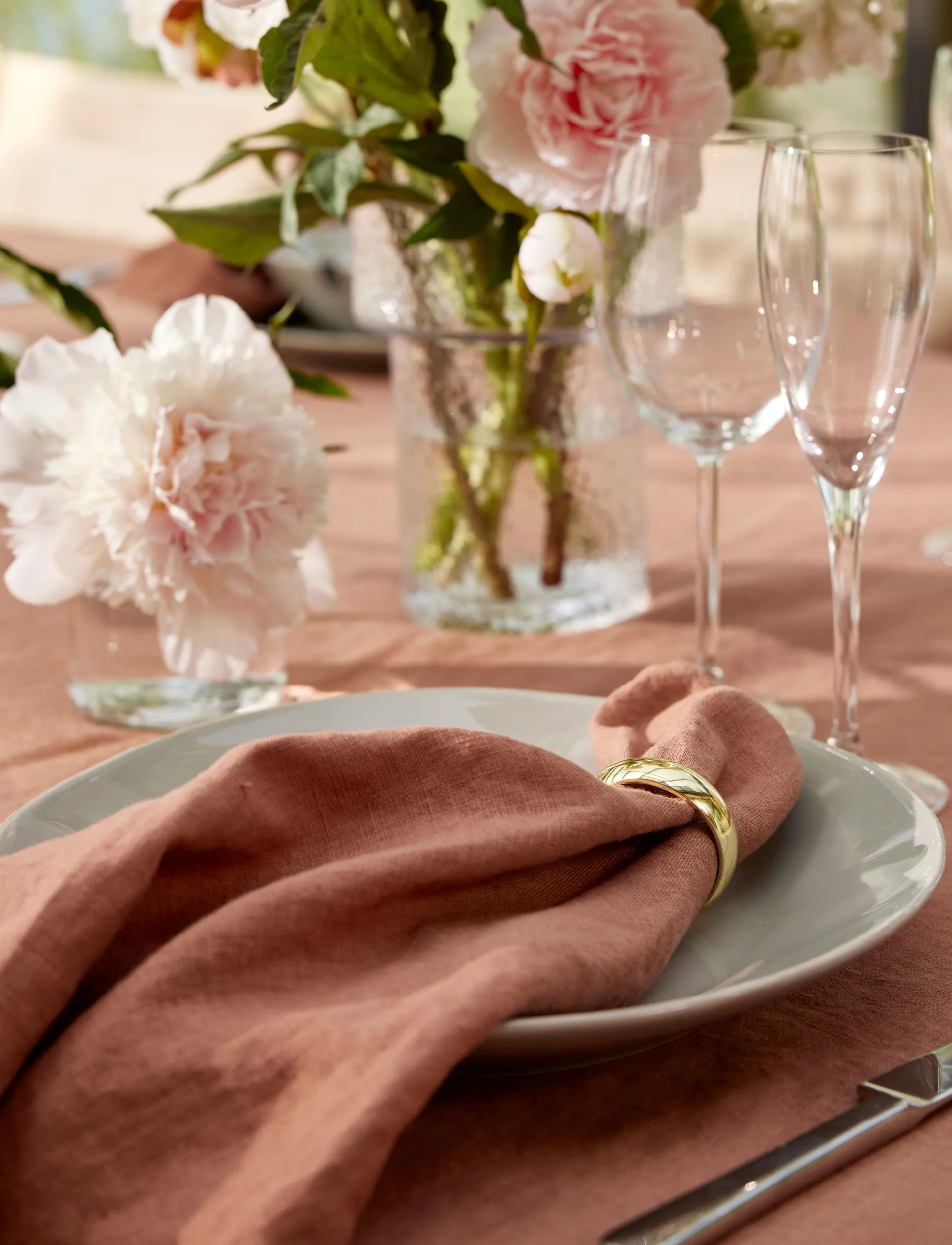 Sunshine-pellavalautasliina 4 kpl, Grounded, 45x45 cm Himla