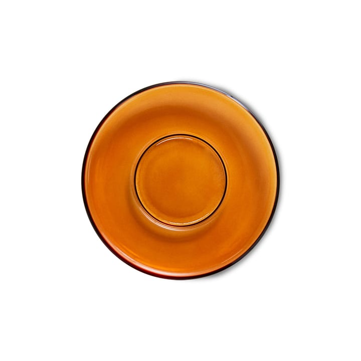 70's glassware kahvikupin aluslautanen Ø 10,6 cm 4-pakkaus, Amber brown HKliving